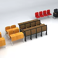 Modern Armchairs in Yellow Brown Red Black with Wooden Armrests and Comfortable Design