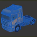 White Heavy Duty Truck Cab With Blue Components And Front View Design