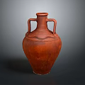 Artisan Handmade Terracotta Sculpture Carving Vase With Two Handles And Wave Patterns Design