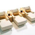 Spa Center Relaxation Area With Beige Loungers Brown Cushions And Table Lamps