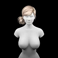 Realistic 3D Female Game And Movie Character With Blonde Bun Hairstyle Upper Body
