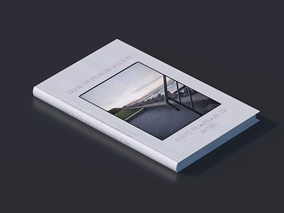 White Cover Book Featuring Scenic Photo Of Road Railing And Architecture Design 3d model