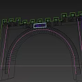 Illuminated Ancient City Wall Style Brick Arch Event Gateway With Flower Festival Decorations