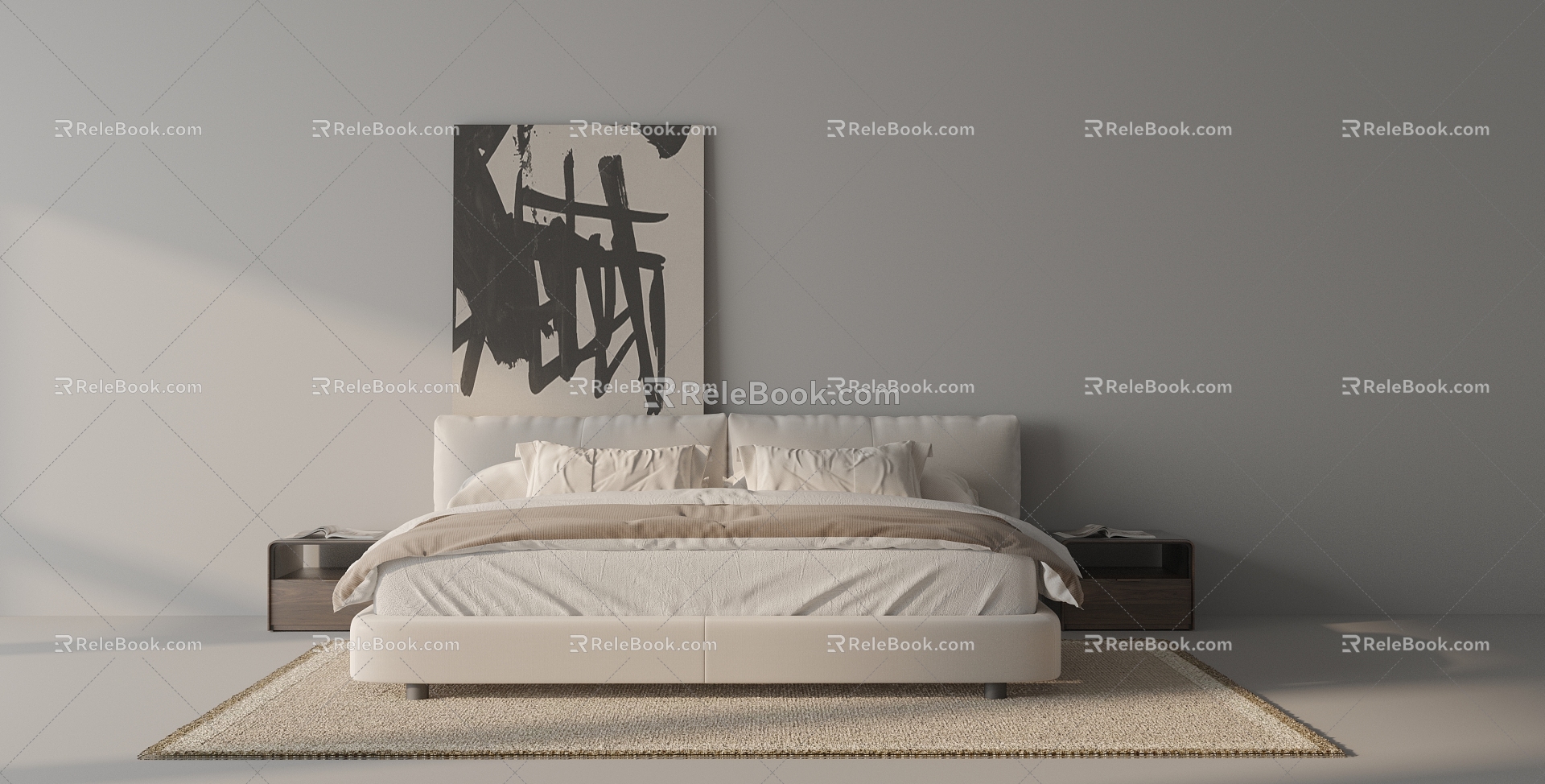 Modern Double Bed 3d model