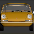 Yellow Vintage Sports Car With Sleek Design Shiny Exterior And Chrome Wheels