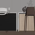 Modern Bar Chair Combination Bar Counter 3d model