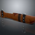 Brown Leather Knife Sheath With Metal Buckle And Strap Design