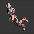 White And Red 3D Astronaut Model With Orange Helmet And Number 03