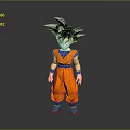 Detailed Anime Character Figure With Spiky Black Hair Blue Vest Orange Outfit And Red Shoes
