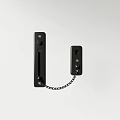 Black Door Chain Lock Security Device With Metal Chain And Latch