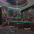 Luxurious KTV Room Interior With Starry Ceiling Comfortable Sofas And Modern Ambience 3d model