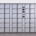 Modern Metal Storage Lockers with Digital Keypad Locks Arranged in a Row