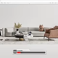 Modern sofa coffee table combination 3d model