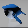 Blue And White Plush Whale Stuffed Toy With Black Eye And Fins