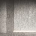 Light Colored Decorative Wall Components With Vertical Textured Stripes Design 3d model