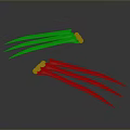 Sharp Metal Claw Weapons With Silver Blades Golden Handles And Reflective Surface