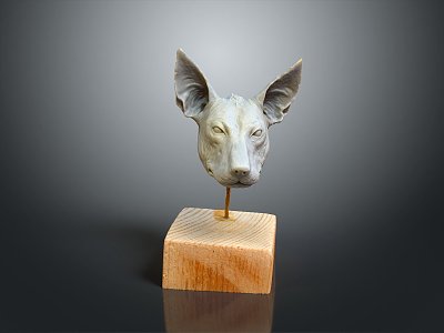 modern dog sculpture dog head dog head statue dog head 3d model