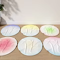 Six Round Rugs With Gradient Colors And Tree Pattern For Home Decoration