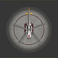 White And Red Rescue Helicopter With Rotors On Marked Helipad And Ground Personnel