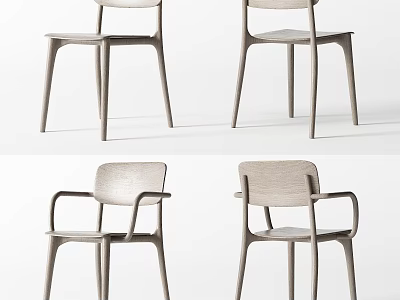 Modern Wooden Leisure Chairs With Armrest And Simple Home Decor Design Style 3d model