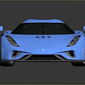 Blue Sports Car With Sleek Aerodynamic Design And Glossy Exterior Finish