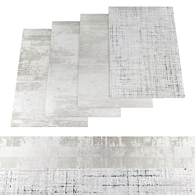 Modern Square Rugs With Textured Patterns And Neutral Tones For Home Decor 3d model