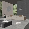 Modern Multiplayer Sofa Three-Seat Sofa Living Room Sofa 3d model