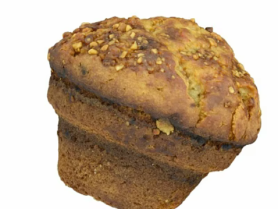 Freshly Baked Delicious Muffin With Golden Crust And Crunchy Nut Toppings 3d model
