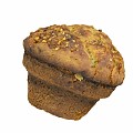 Muffin Cake Dessert Biscuit Baking Foods 3d model