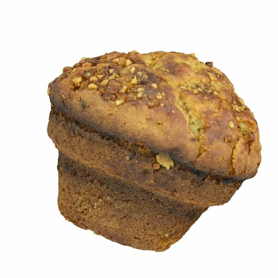 Freshly Baked Delicious Muffin With Golden Crust And Crunchy Nut Toppings 3d model