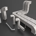 Various Industrial Pipe Components Including Elbows Tees Straight Sections and Connections