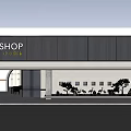 Modern Shop Storefront Design With ALL SHOP Signage And Building Facade Details