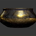Golden Decorative Furniture Bowl With Intricate Blue Patterns And Ornate Design