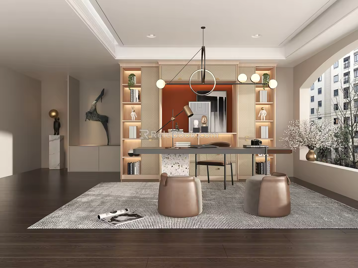 Modern Study Simple Study 3d model