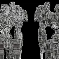 Game Movie Mecha Character Three Angles 3D Design With Armored Structure