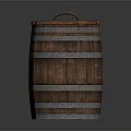 Vintage Style Wooden Barrel Decorative Ornament Set With Metal Hoops Lid And Handle
