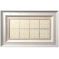Ornate Ceiling Design With Intricate Carved Grid Patterns And Silver Frame Recessed Lighting 3d model