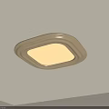 Modern Square Beige Flush Mount Ceiling Light With Warm White Illumination 3d model