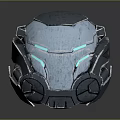 Futuristic Tech Inspired Metallic Helmet With Light Blue Accents And Stylish Design