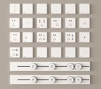 Modern switch socket rail socket 3d model