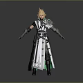 Blonde Haired Fantasy Character In Armored Robe Standing With Mythical Creature