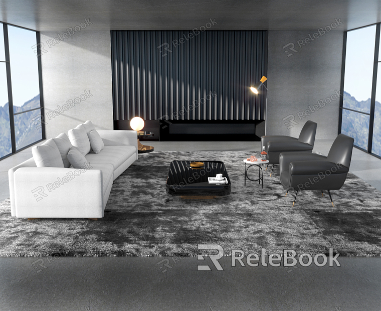 Modern Sofa Coffee Table Combination Multiplayer Sofa Coffee Table Combination model