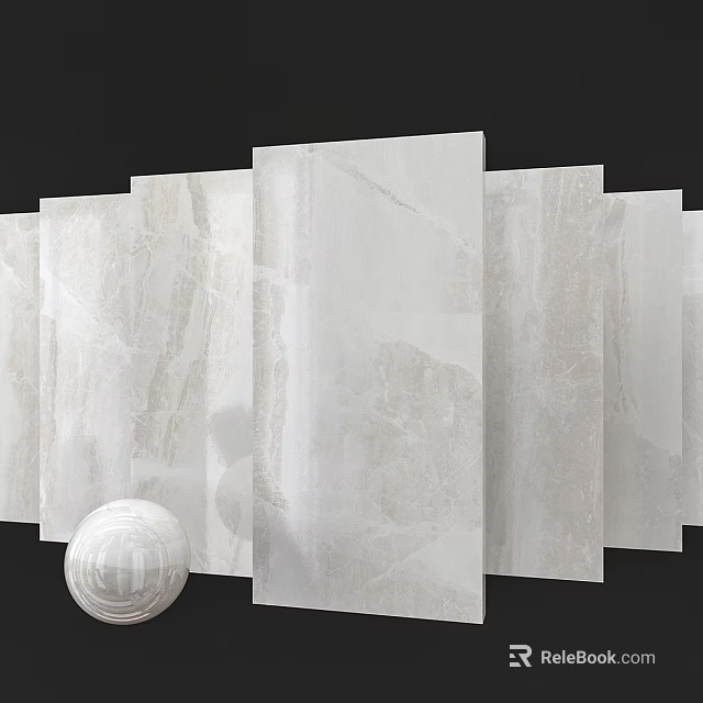 White Marble Construction Components With Natural Veins And Smooth Surface 3d model
