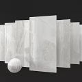 White Marble Construction Components With Natural Veins And Smooth Surface 3d model