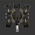 3D Designed Futuristic Tank With Red Black Armor Mechanical Tracks And Cannon