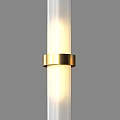 Modern Minimalist Wall Lamp With Gold Metal Ring And White Glass Tube Design