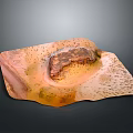 Natural Stone And Wood Decorative Art Piece With Earth Tones Irregular Shape Textured Surface