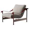 Sleek Modern Fabric Upholstered Leisure Chair With Sturdy Brown Metal Frame For Cozy Home Lounge