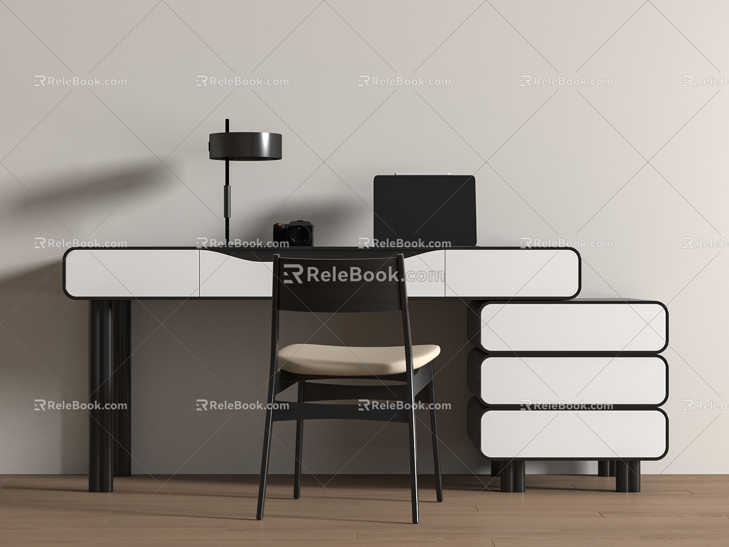 Modern Desk and Chair Combination Jewelry Ornaments Table 3d model