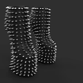 Spiked Shoes With Unique Spiked Design On Black Background Modern Fashion